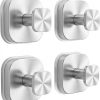 Heavy-duty suction cup hooks, 4-pack, silver