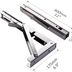 Alternative view of Foldable Wall Shelf Brackets 2-Pack 304 Stainless Steel 550 lb