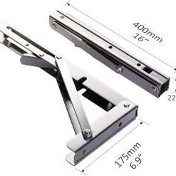 Alternative view of Foldable wall shelf brackets 2-pack 304 stainless steel 550 lb