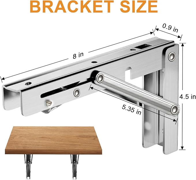 Heavy-duty foldable wall shelf brackets 2-pack 550 lb 2 Heavy-duty foldable wall shelf brackets 2-pack 550 lb - Image 2