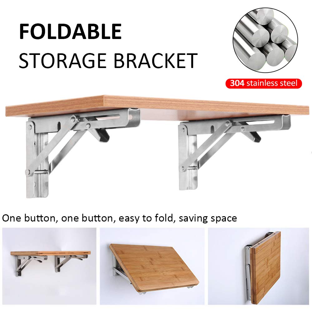 Heavy-duty foldable wall shelf brackets 2-pack 550 lb 5 Heavy-duty foldable wall shelf brackets 2-pack 550 lb - Image 5