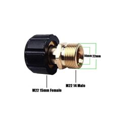 Alternative view of Pressure Washer Connector, M22 X 15Mm Female Thread To M22 X 14Mm Male Thread Quick Connect Pressure Washer Adapter