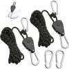 Adjustable Ratchet Rope with Hooks 4 Metres Black