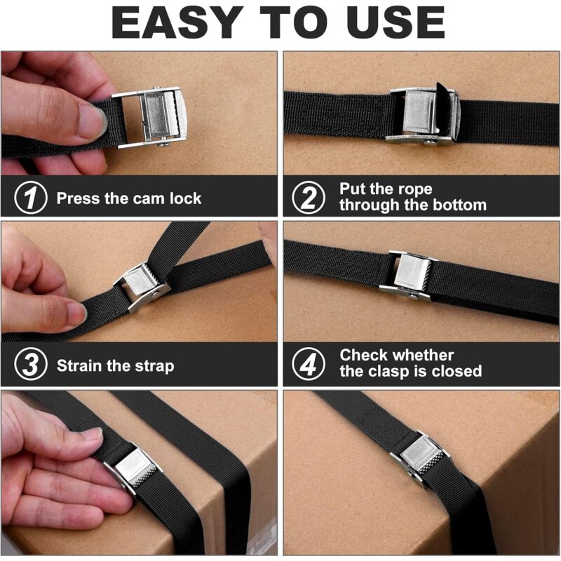 Tie Down Strap 4 Pack 2M x 20mm with Metal Buckle 4 Tie Down Strap 4 Pack 2M x 20mm with Metal Buckle - Image 4