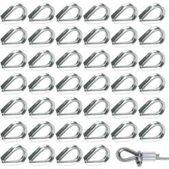M2 stainless steel wire rope thimbles, 50 pack