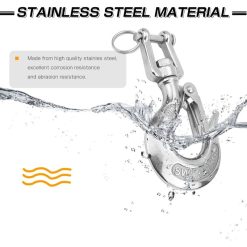 Alternative view of Stainless Steel Clevis Hook with Safety Latch