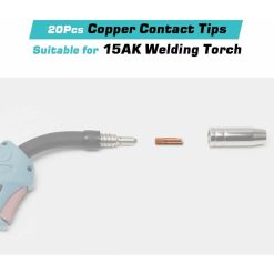Alternative view of Mig Contact Nozzle, Welding Contact Tips, 20 pcs Copper Contact Tip For 15Ak Mig Welding Torch Consumables(0.8)