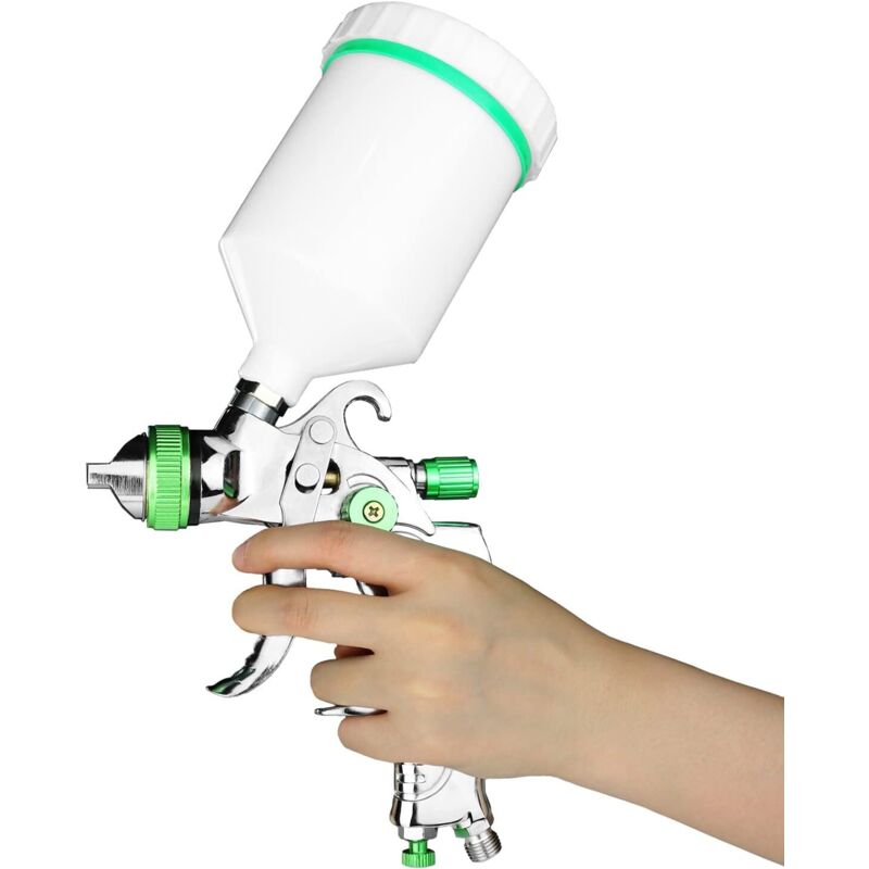 Hvlp Professional Paint Spray Gun 600Cc With 3 Nozzles 1.4Mm 1.7Mm 2.0Mm, Hvlp Gravity Feed Air Spray Gun Car Furniture 4 Hvlp Professional Paint Spray Gun 600Cc With 3 Nozzles 1.4Mm 1.7Mm 2.0Mm, Hvlp Gravity Feed Air Spray Gun Car Furniture - Image 4
