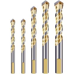Multi-Material Drill Bit Set With Double Groove Carbide Tip For Tile, Concrete, Brick, Glass, Plastic, Wood, Metal,