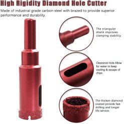 Alternative view of Diamond Hole Saw Set, Diamond Core Drill Bit For Tile/Glass/Marble (6Mm-50Mm 11 pcs)