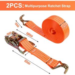 Alternative view of 2-Piece Ratchet Tie Down Strap with Hooks 5.5m