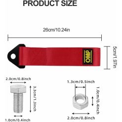 Alternative view of Nylon car tow strap with steel brackets, red, 26 cm