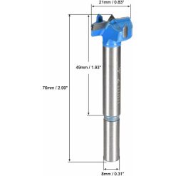 Alternative view of Wood ROuter Bit Reamer Drilling Bit 21Mm Dia. Carbide Alloy Steel Tipped ROund Shank Cutter For Woodworking Blue 2 pcs