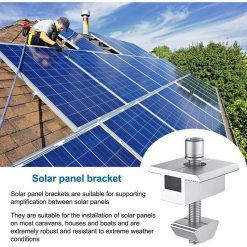 10 Pack Solar Panel Bracket, Aluminum T Shaped Center Terminals for PV Roof Mounting 7 V1188 MS 520 034 03