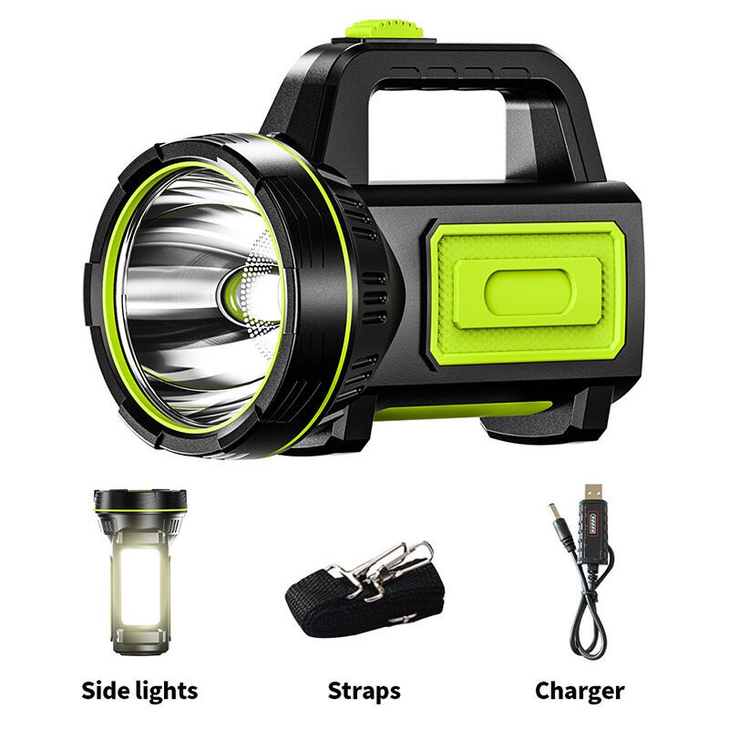 Rechargeable LED Flashlight with Side Light, 1000m Beam 1 Rechargeable LED Flashlight with Side Light, 1000m Beam