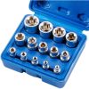 E-Torx Socket Set 14 Piece, E4–E24, 1/4" 3/8" 1/2" Drive