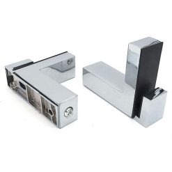Alternative view of 4 Pcs F Shape Glass Clamps Wall Mount Adjustable Shelf Brackets Chrome, 6 to 28 mm
