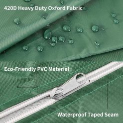 Alternative view of Green Waterproof Anti UV Dustproof Protective Cover for 1000L IBC Tank, 120 x 100 x 116 cm