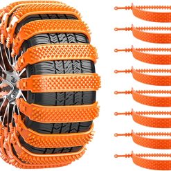 Snow Chain - Anti-slip for Car Tires - 8-pack - Reusable anti-slip cable ties - 88 x 4 cm - Adjustable tire chains - Suitable for cars, trucks, etc. - Universal snow chains - Anti-slip chains