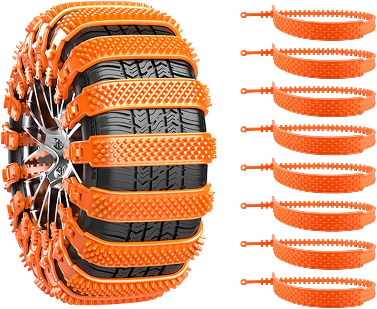 Snow Chain - Anti-slip for Car Tires - 8-pack - Reusable anti-slip cable ties - 88 x 4 cm - Adjustable tire chains - Suitable for cars, trucks, etc. - Universal snow chains - Anti-slip chains 1 Snow Chain - Anti-slip for Car Tires - 8-pack - Reusable anti-slip cable ties - 88 x 4 cm - Adjustable tire chains - Suitable for cars, trucks, etc. - Universal snow chains - Anti-slip chains