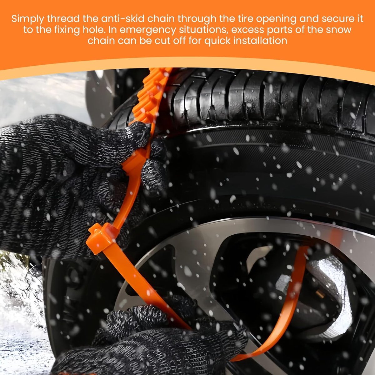 Snow Chain - Anti-slip for Car Tires - 8-pack - Reusable anti-slip cable ties - 88 x 4 cm - Adjustable tire chains - Suitable for cars, trucks, etc. - Universal snow chains - Anti-slip chains 2 Snow Chain - Anti-slip for Car Tires - 8-pack - Reusable anti-slip cable ties - 88 x 4 cm - Adjustable tire chains - Suitable for cars, trucks, etc. - Universal snow chains - Anti-slip chains - Image 2