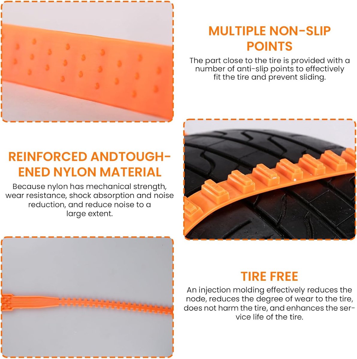 Snow Chain - Anti-slip for Car Tires - 8-pack - Reusable anti-slip cable ties - 88 x 4 cm - Adjustable tire chains - Suitable for cars, trucks, etc. - Universal snow chains - Anti-slip chains 3 Snow Chain - Anti-slip for Car Tires - 8-pack - Reusable anti-slip cable ties - 88 x 4 cm - Adjustable tire chains - Suitable for cars, trucks, etc. - Universal snow chains - Anti-slip chains - Image 3