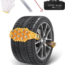 Snow Chains - Safety - Winter Car - Tires - Quick and Easy Installation - For Various Tire Sizes - For Car/SUV Tire Widths With 165 mm-265 mm - Jump Start Anti-Slip Chains - 40x11 cm - Yellow - 1 Piece