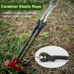Alternative view of pieces - Elastic cord - with carabiner - 30 cm - Elastic luggage rope - Elastic bands - Luggage straps - Tie-down straps - Expander rope - Bungee cords - Carabiner elastic rope - for camping, sailing, tents, luggage, cars - green