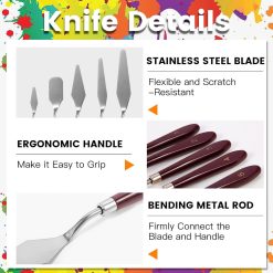 Alternative view of 10PCS Palette Knives - Painting Palette Knives - Painter's Knives - Scraper Set - Palette Knife Set - Stainless Steel Painter's Knife Set - Painter's Knife Spatula Set Sets - Oil Paint Accessories Color Mixer for Oil, Canvas, Acrylic Painting