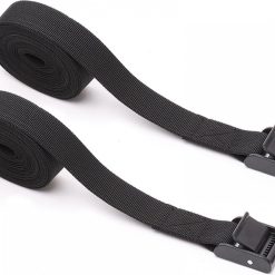 Alternative view of 4 pieces - Tension straps - Lashing straps - Fastening straps - 25 MM * 1.5 meters long - Polyester fibers - Black - with buckle - adjustable - for vans, bicycles, trailers, luggage