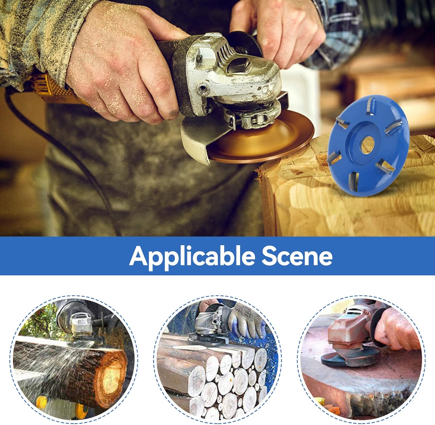 Wood router, wood milling, stump grinder angle grinder wood router 6 teeth chainsaw 5 Wood router, wood milling, stump grinder angle grinder wood router 6 teeth chainsaw - Image 5