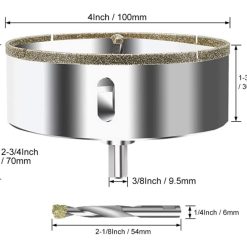 Alternative view of Diamond Hole Saw 100mm with Centering Drill Tile Cutter