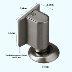 Alternative view of Magnetic Door Stopper Floor Gray - No Drilling - Self-adhesive - Metal - Including Raising Disc