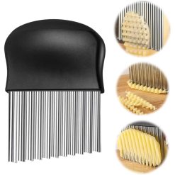 JWDX Crinkle Chopper, Wavy Potato Soap Cutting Tool French Fry Slicer Stainless Steel Blade Wooden Handle Serrator Chopping Knife A 8 V1189 LWWAL 20260325 01842 202603290430 03