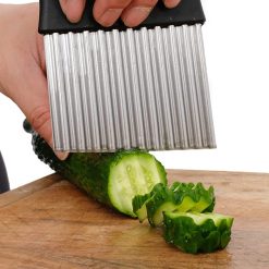 JWDX Crinkle Chopper, 2Pc Wavy Potato Soap Cutting Tool French Fry Slicer Stainless Steel Blade Wooden Handle Serrator Chopping Knife Z1-C 10 V1189 LWWAL 20260325 02089 202603290420 04