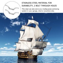 Alternative view of Stainless steel boat cleat 2 pack 11cm