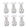 Stainless steel fishbone tent pegs with rope buckle, pack of 6