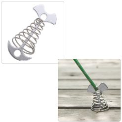 Alternative view of Stainless steel fishbone tent pegs with rope buckle, pack of 6