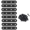 304 Stainless Steel Black Flat Repair Brackets with Screws 8Pcs