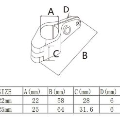 Alternative view of 316 Stainless Steel Bimini Top Hinged Jaw Slide Rail Mount