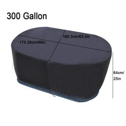 Alternative view of 210D Oxford Fabric Stock Tank Cover Oval Ice Bath Cover Gallon Basin Waterproof Drawstring Pool Protector 50Gallon 300 gal