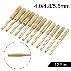 12Pcs Diamond Chainsaw Sharpener, High Hardness Titanium Plated Burr Grinding