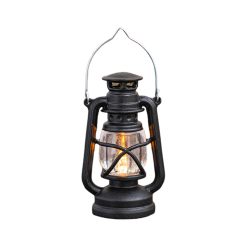 Alternative view of Vintage LED Hurricane Lantern, Warm White Battery Operated Lantern, Antique Metal Hanging Lantern with Dimmer Switch, 2024 New 150 Lumen for Indoor or Outdoor Usage Black