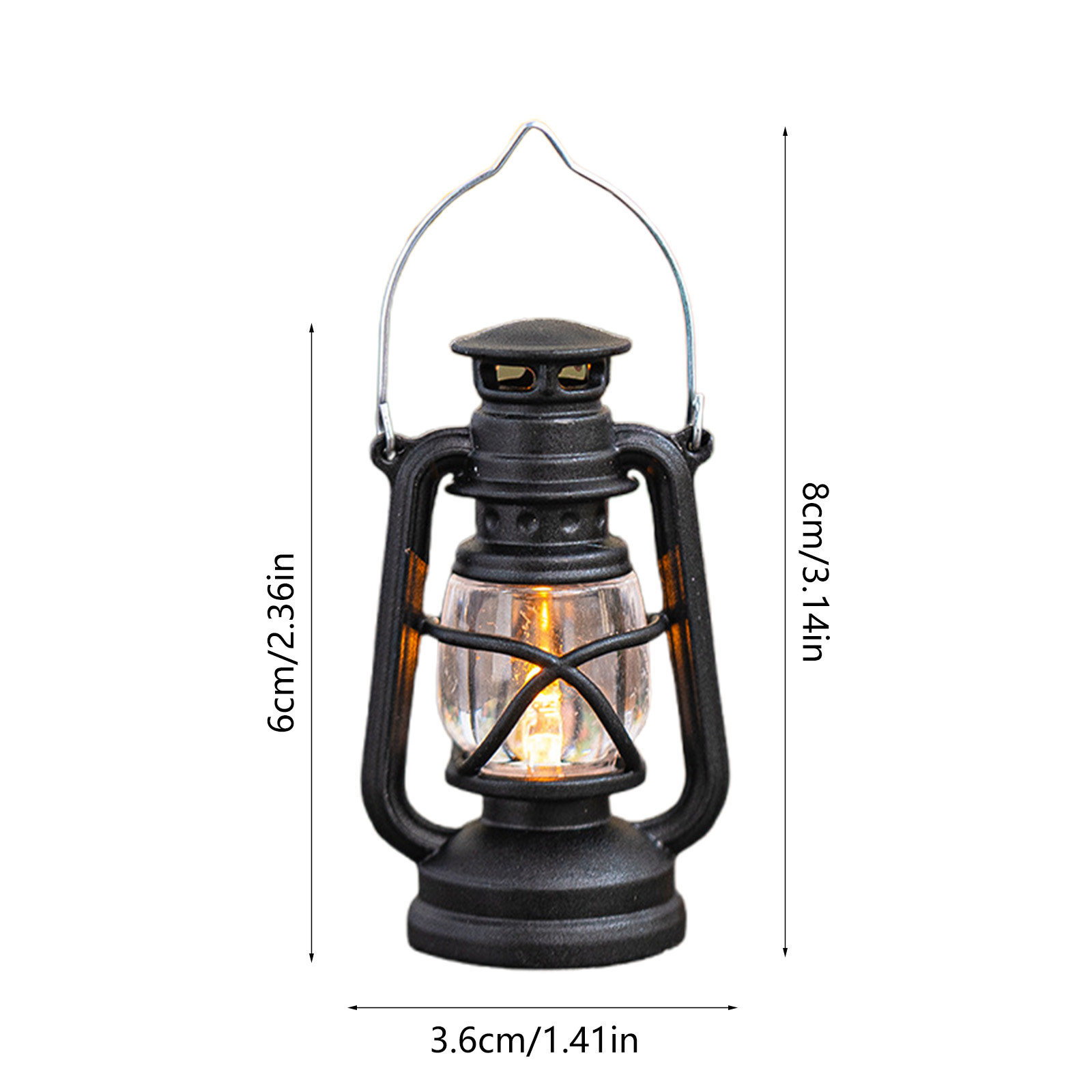 LED Hurricane Lantern with Dimmer, Warm White Battery Operated 3 LED Hurricane Lantern with Dimmer, Warm White Battery Operated - Image 3