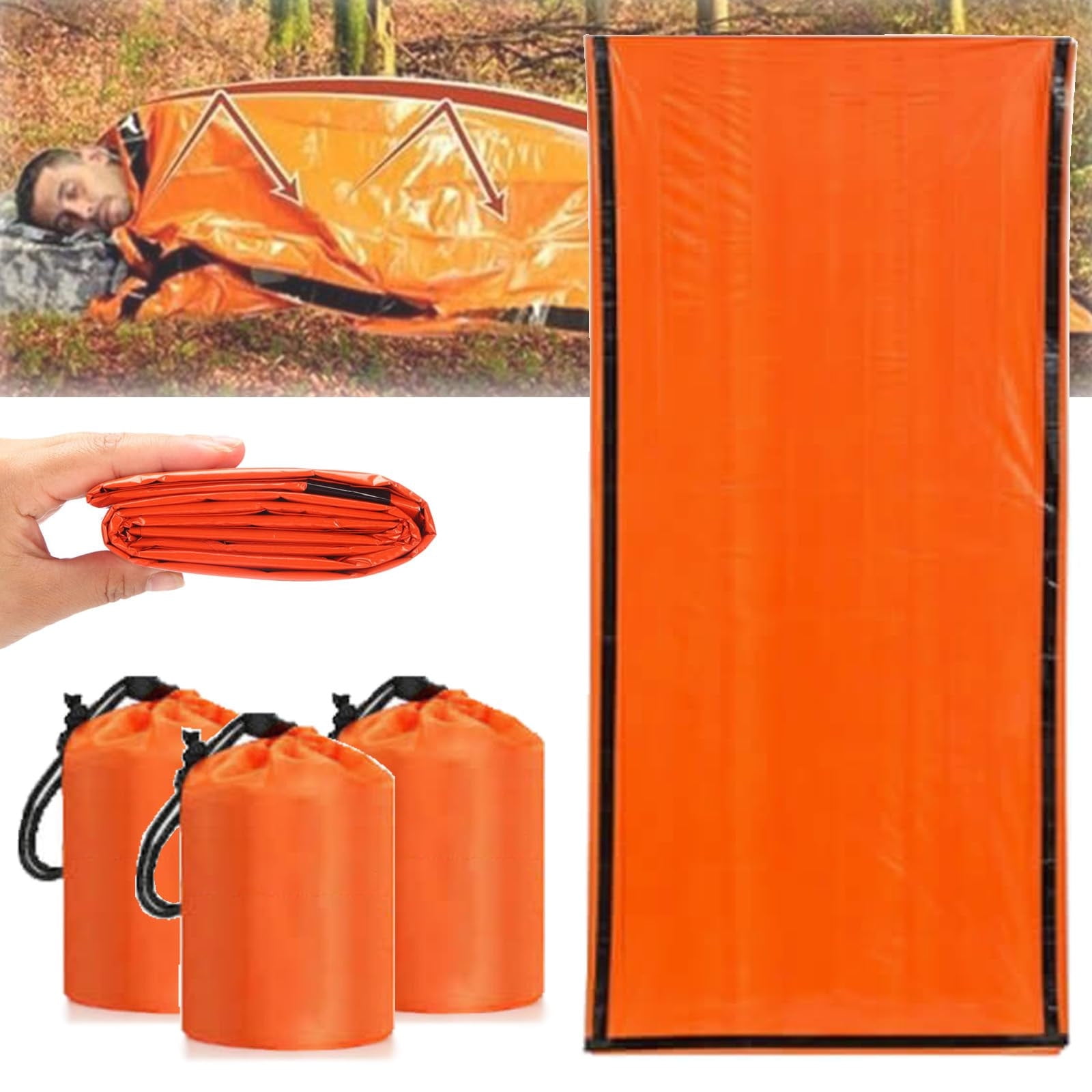 Emergency Sleeping Bag 84x36in Waterproof 1 Emergency Sleeping Bag 84x36in Waterproof