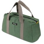 Canvas tool bag with waterproof hard bottom 16 inch green