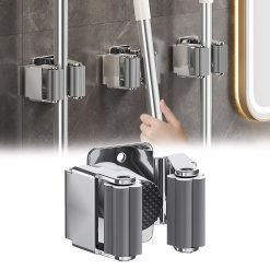 Broom Holder Wall Mount, Mop and Broom Holder Wall Mount, Stainless Steel Command Broom Holder with Screws, Garden Tool Storage Organizer for Kitchen, Home, Bathroom, Garage, 1 Pcs, 2.05x1.77x1.38 2.05" x 1.77" x 1.38" Silver