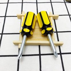 Alternative view of Metric Steel Flathead Screwdriver with PVC Handle,Single-Use Hardware Tool,3.3" Durable Flat-Tip Screwdriver for Tightening Loosening Flathead Screws,Workshop Garage Hardware Tools Cross