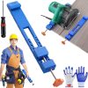 Adjustable Cutting Machine Base Guide, Electric Circular Saw Milling Positioning Clamp, Precision Wood Cutting Guide Cutting Machine Base Guide for Cutting and Milling Tasks, 1.57x11.61 11.61" x 1.57" Blue*2 Pcs