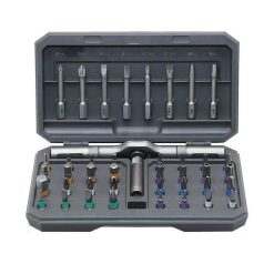 42-in-1 Magnetic Screwdriver Set with Detachable Ratchet Handle,Steel Bits for Various Screw Types,Portable Storage Case for DIY Repair and Assembly Tasks A